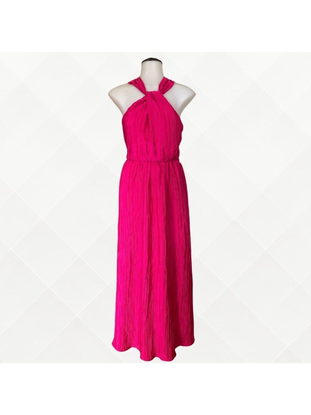 A New Day Halter Midi Dress • Size XS • NWT • Pink Pleated • WDS-100071
